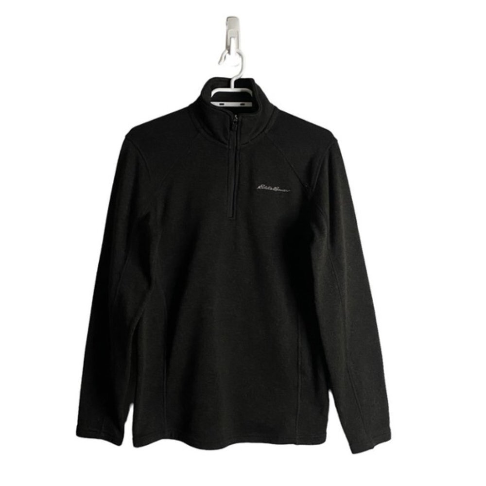 Eddie Bauer Men's Charcoal Gray 1/4 Zip Fleece Pullover